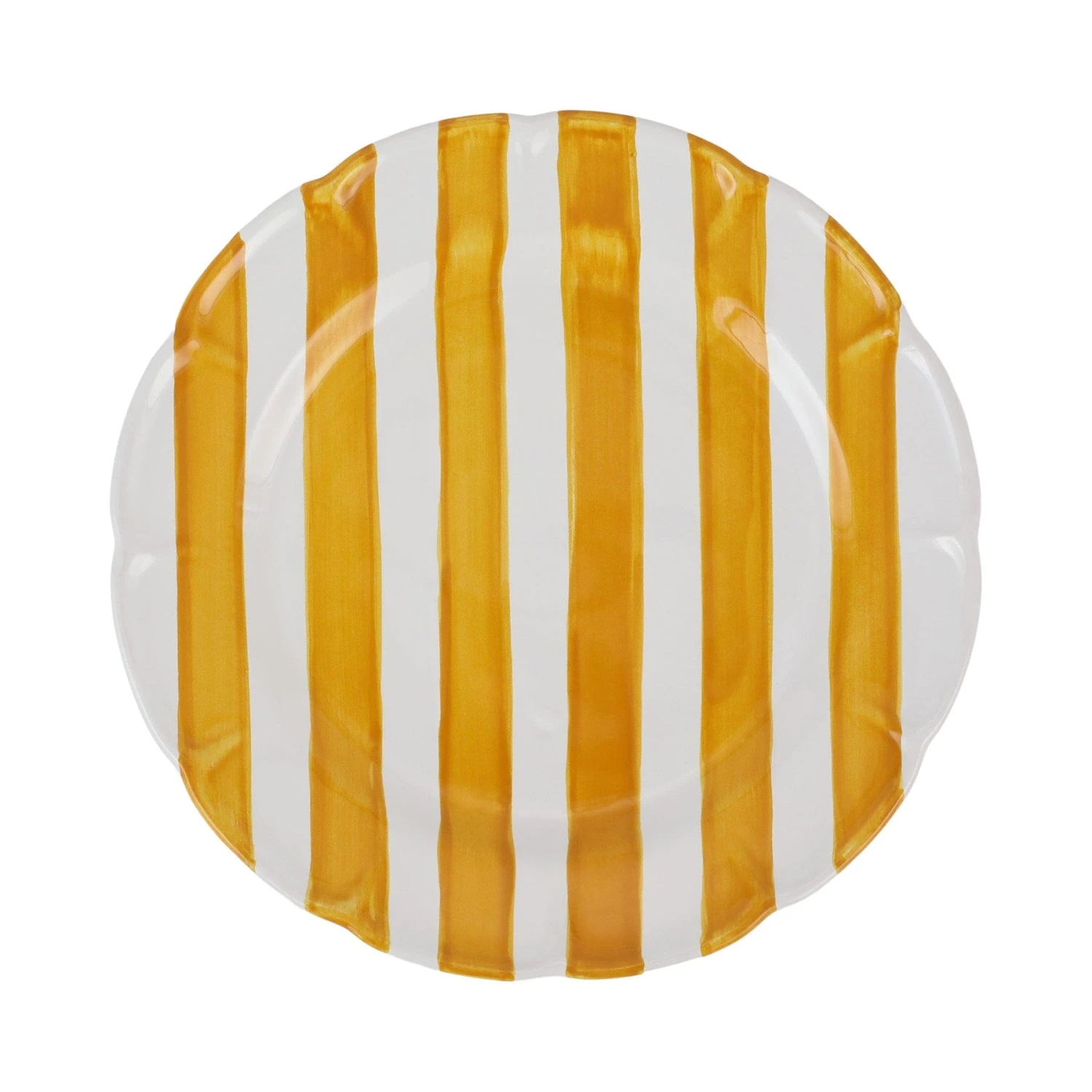 Amalfitana Yellow Stripe Dinner Plate 1 Amalfitana Yellow Stripe Dinner Plate