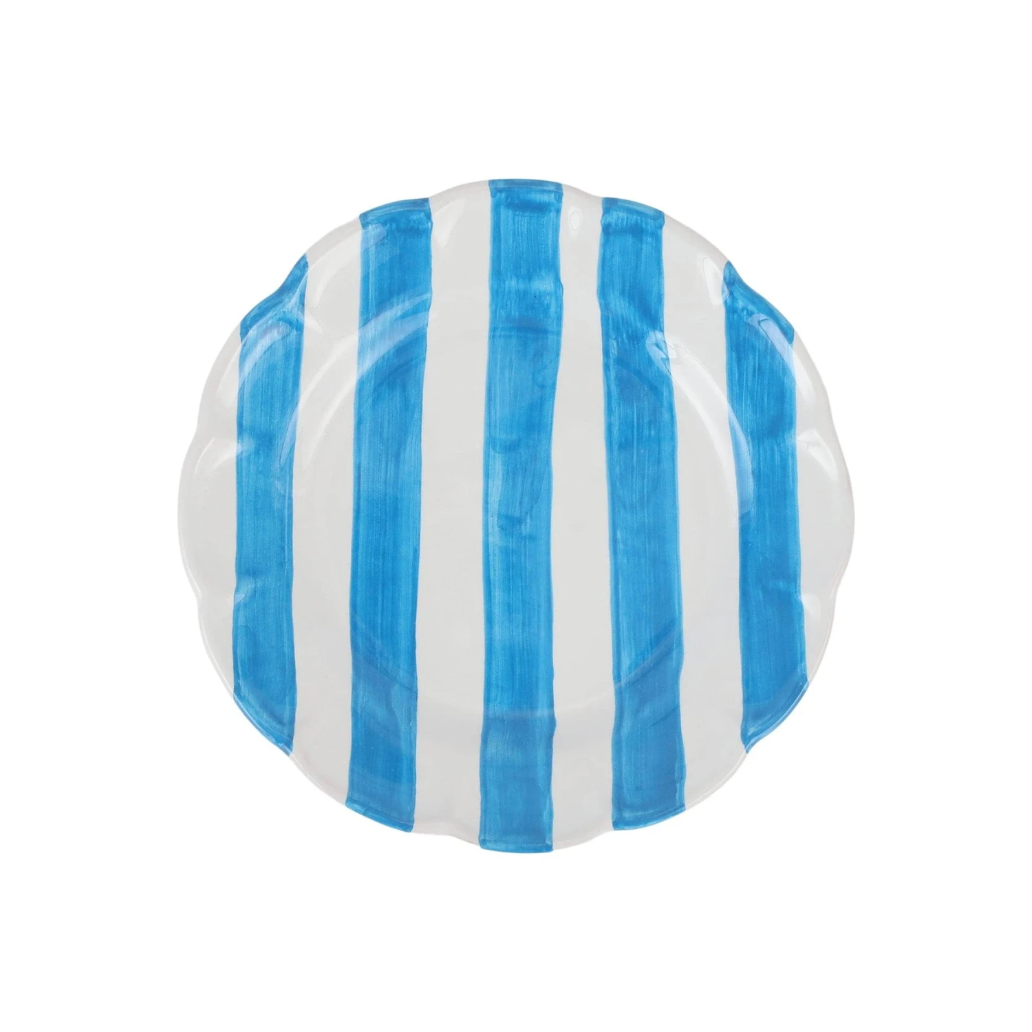 Amalfitana Aqua Stripe Salad Plate 1 Amalfitana Aqua Stripe Salad Plate