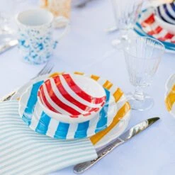 Amalfitana Aqua Stripe Salad Plate 9 Amalfitana Aqua Stripe Salad Plate -Kitchen Supply Store AMA 4101A 2 1800x1800