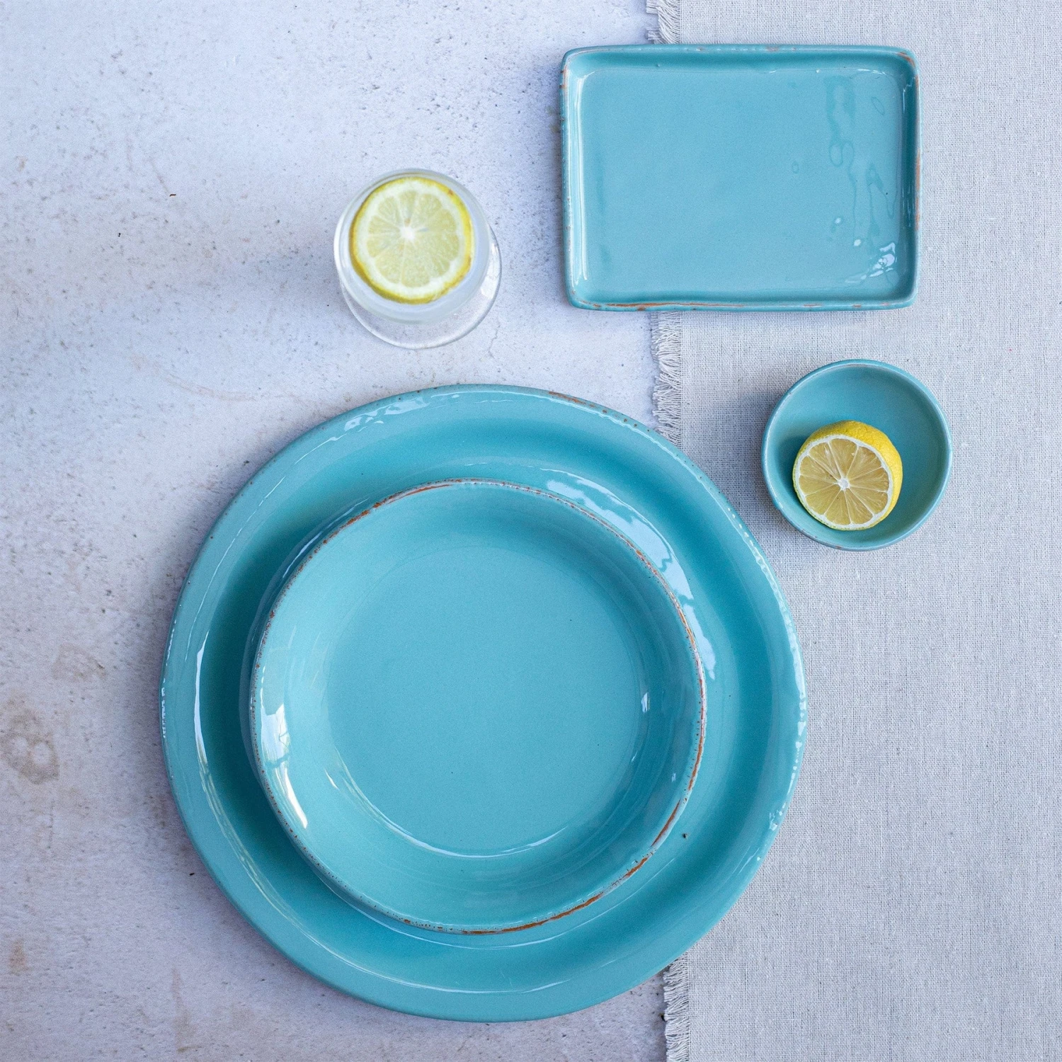 Cucina Fresca Turquoise Salad Plate 2 Cucina Fresca Turquoise Salad Plate - Image 2