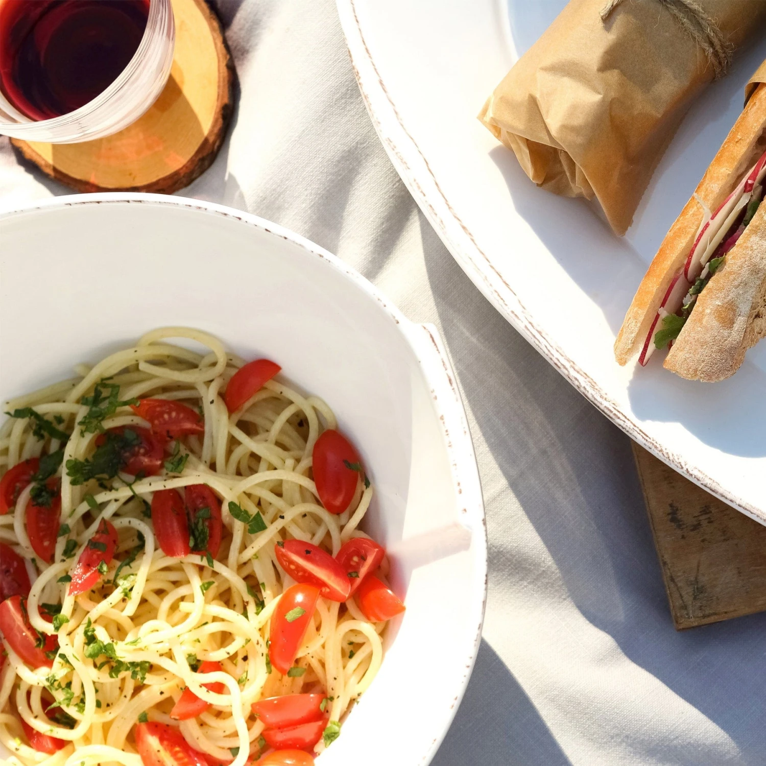 Melamine Lastra White Large Stacking Serving Bowl 2 Melamine Lastra White Large Stacking Serving Bowl - Image 2