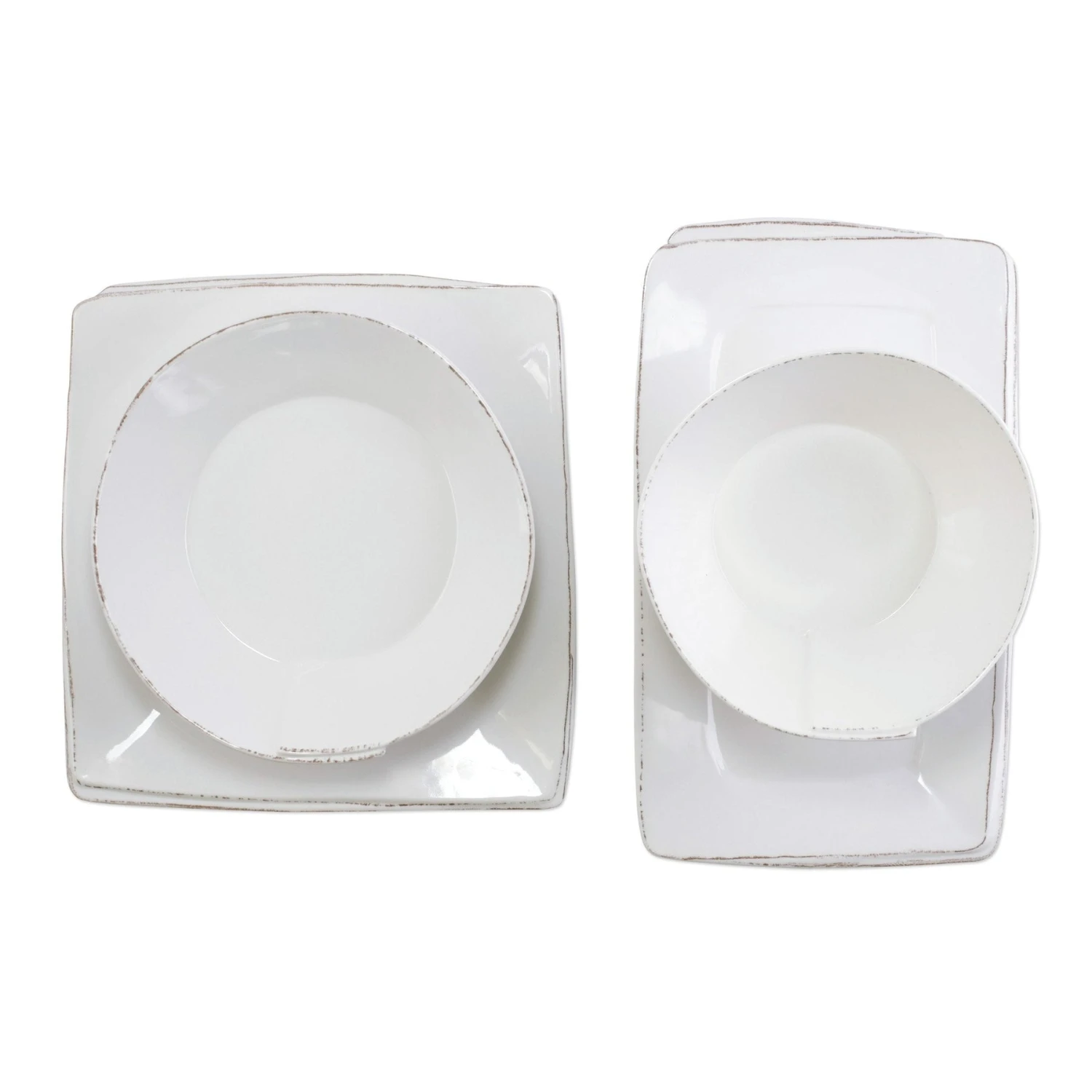 Melamine Lastra White 4-Piece Serveware Set 1 Melamine Lastra White 4-Piece Serveware Set