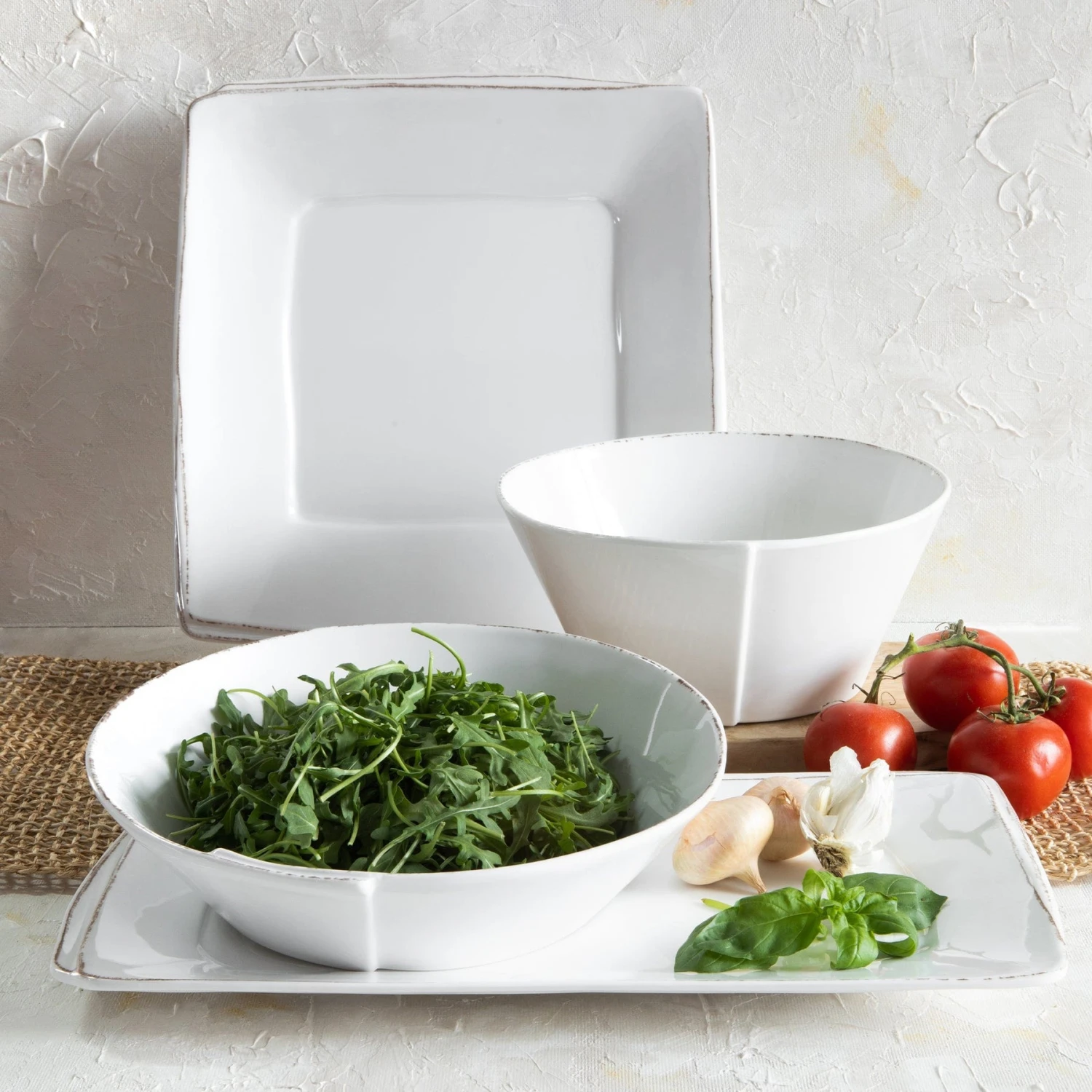 Melamine Lastra White 4-Piece Serveware Set 3 Melamine Lastra White 4-Piece Serveware Set - Image 3