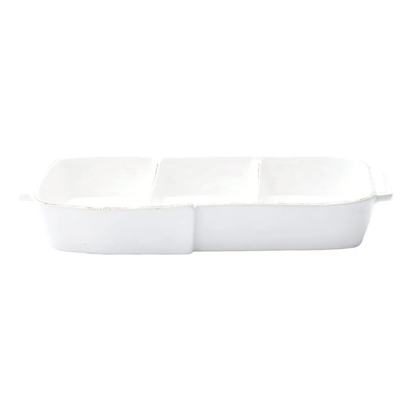 Melamine Lastra White Three-Part Server 1 Melamine Lastra White Three-Part Server