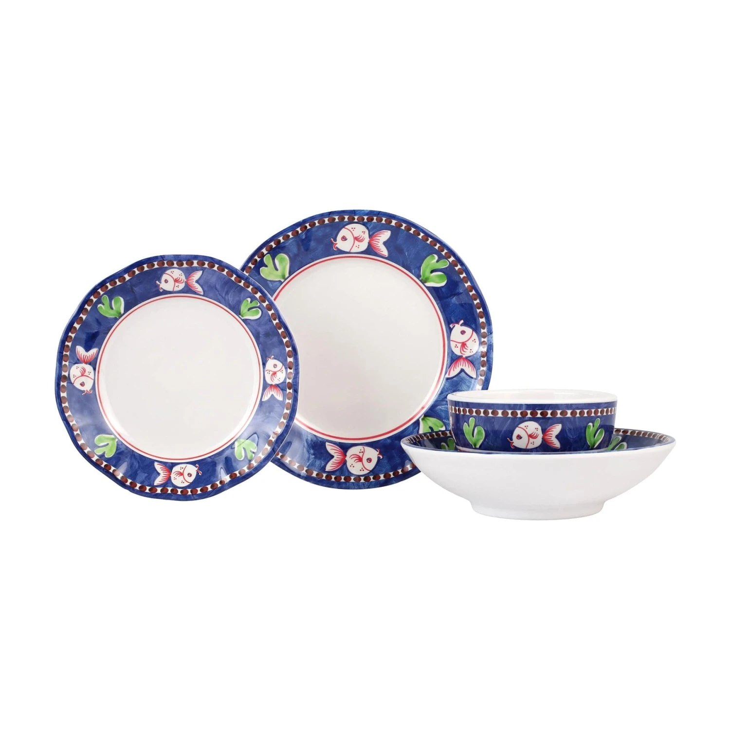 Melamine Campagna Pesce Four-Piece Place Setting 1 Melamine Campagna Pesce Four-Piece Place Setting