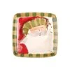 Old St. Nick Square Salad Plate - Striped Hat