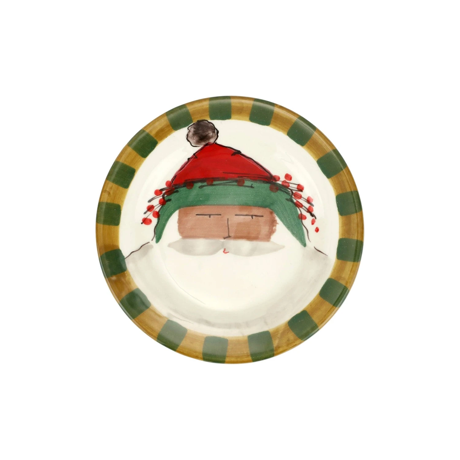 Old St. Nick Multicultural Round Salad Plate - Green Hat 1 Old St. Nick Multicultural Round Salad Plate - Green Hat