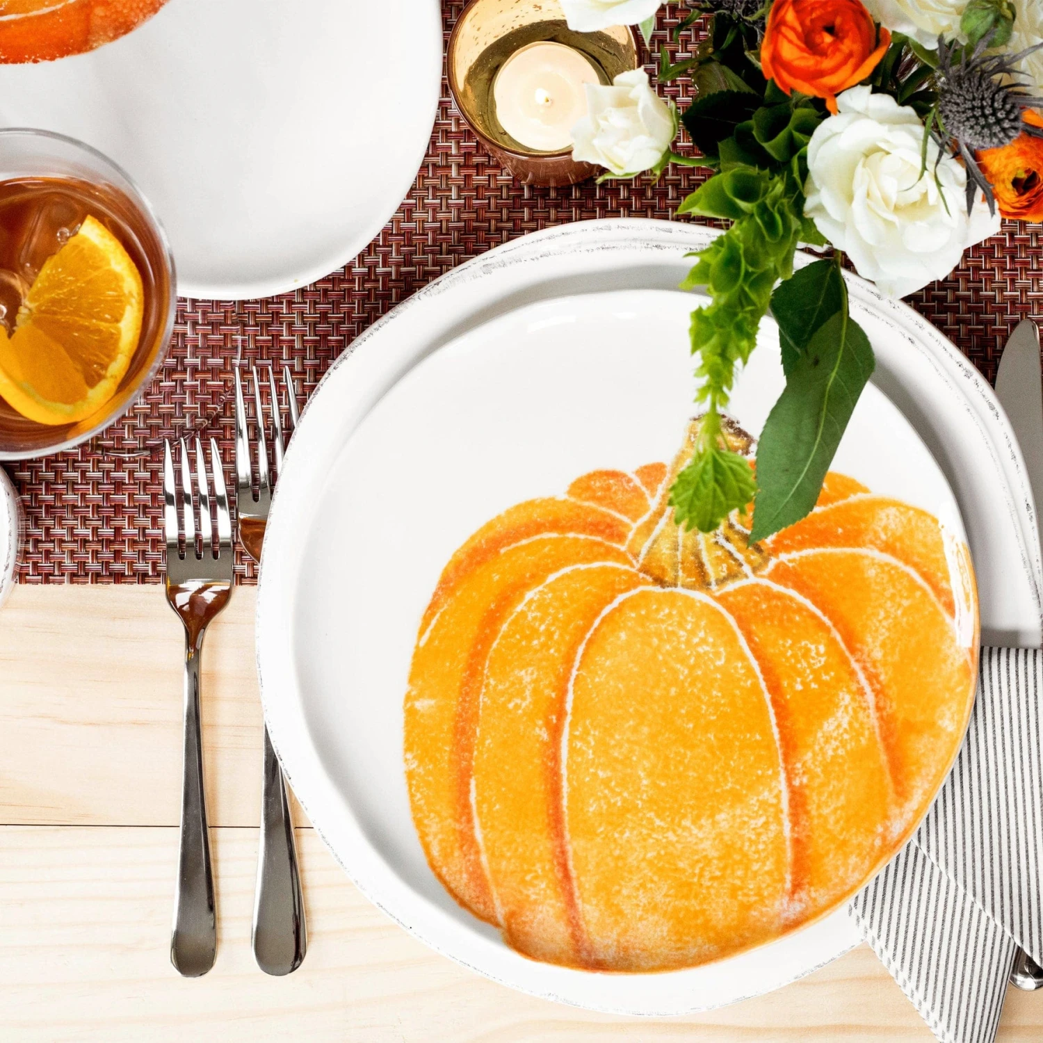 Pumpkins Salad Plate - Orange Medium Pumpkin 2 Pumpkins Salad Plate - Orange Medium Pumpkin - Image 2