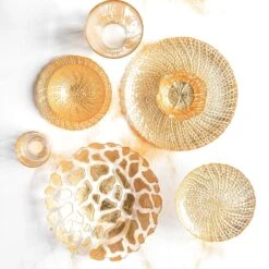 Rufolo Glass Gold Giraffe Medium Shallow Bowl -Kitchen Supply Store RUF 5272 LSALT 1 1800x1800