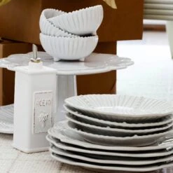 Incanto Stone White Stripe Footed Bowl -Kitchen Supply Store SINC W1103A LSALT 1 1800x1800