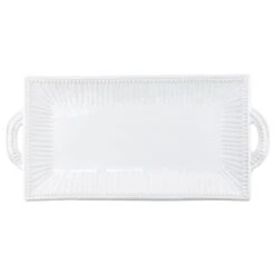 Incanto Stone White Stripe Rectangular Handled Platter