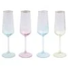 Rainbow Assorted Champagne Flutes - Set Of 4