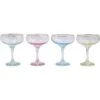 Rainbow Assorted Coupe Champagne Glasses - Set Of 4