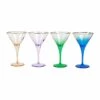 Rainbow Jewel Tone Assorted Martini Glasses - Set Of 4