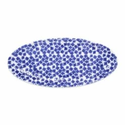 Santorini Flower Narrow Oval Platter