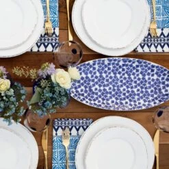 Santorini Flower Narrow Oval Platter -Kitchen Supply Store VSAN 003029 2100 web3 1800x1800