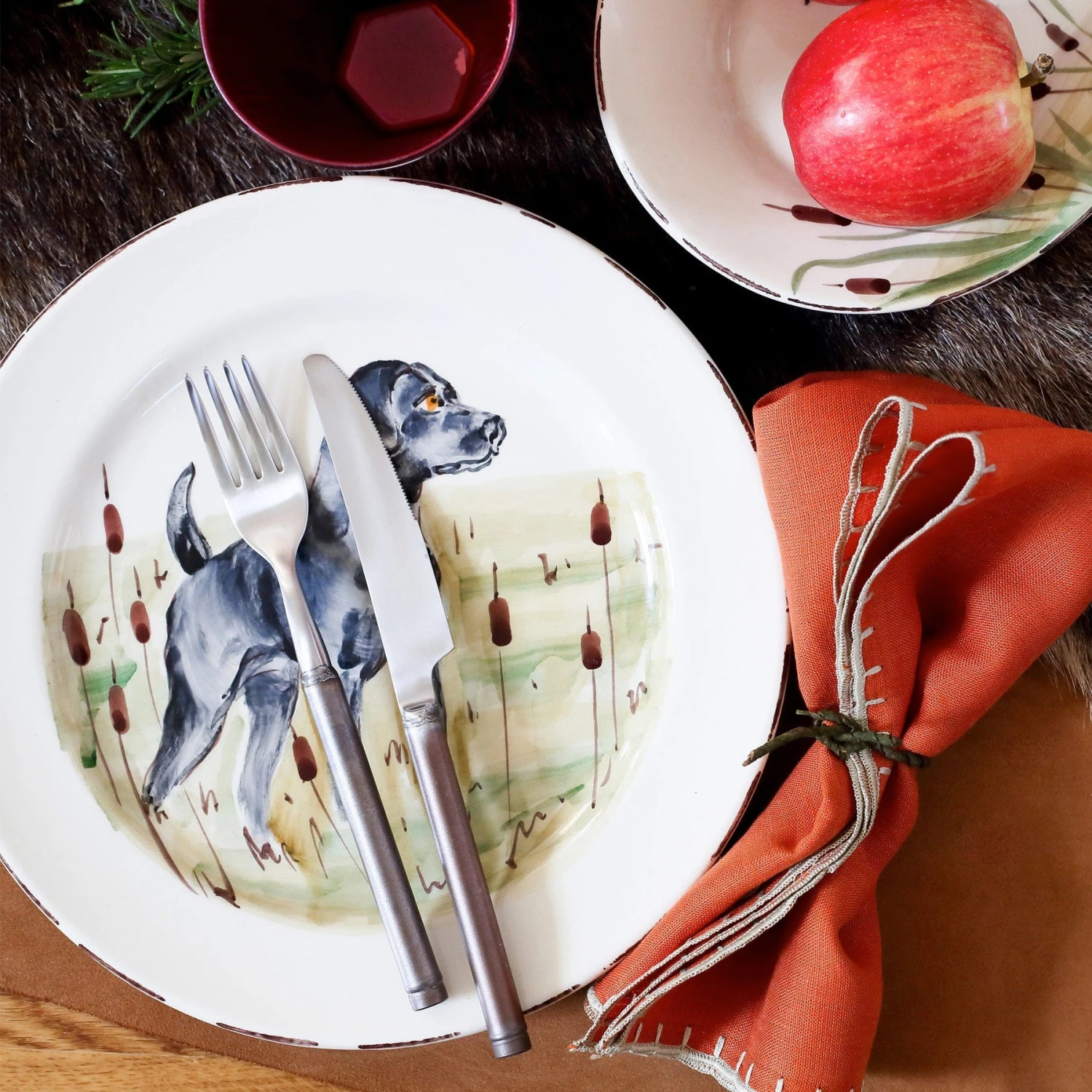 Wildlife Black Hunting Dog Dinner Plate 2 Wildlife Black Hunting Dog Dinner Plate - Image 2