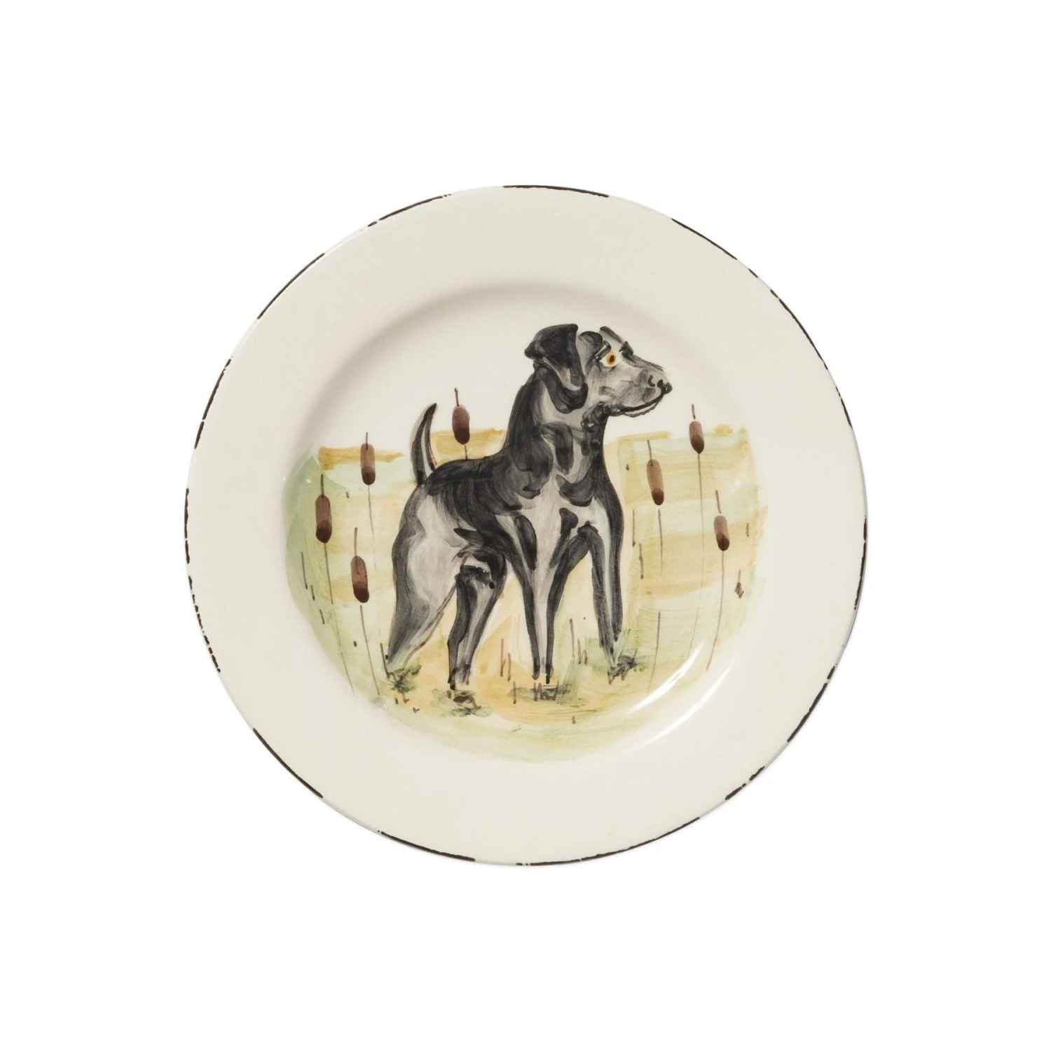 Wildlife Black Hunting Dog Salad Plate 1 Wildlife Black Hunting Dog Salad Plate