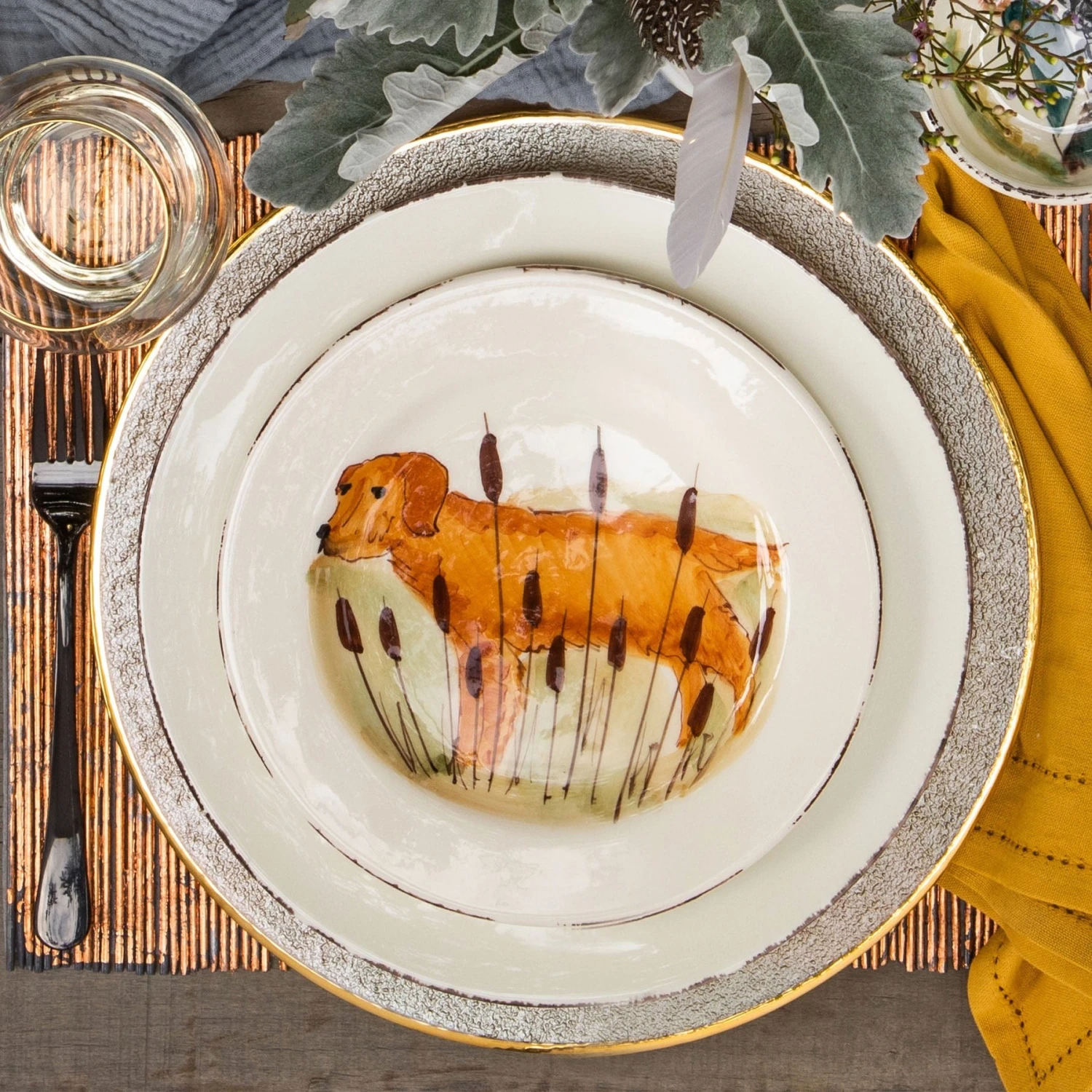 Wildlife Hunting Dog Salad Plate 2 Wildlife Hunting Dog Salad Plate - Image 2